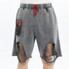 Stone Washed Cotton Distrees Cut Men's Jogger