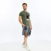Stone Washed Effect YOU SAW NOTHING CATPrinted CottonT-shirt