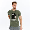 Stone Washed Effect YOU SAW NOTHING CATPrinted CottonT-shirt
