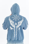 Stone Washed VIKING RAMEN Print at back Cotton Men's Hoodie