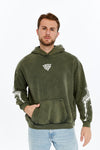 Stone Washed VIKING RAMEN Print at back Cotton Men's Hoodie