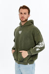Stone Washed VIKING RAMEN Print at back Cotton Men's Hoodie