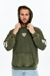 Stone Washed VIKING RAMEN Print at back Cotton Men's Hoodie