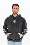 Stone Washed VIKING RAMEN Print at back Cotton Men's Hoodie