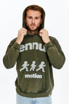 Stone Washed ENNUI EMOTION Printed Cotton Men's Hoodie
