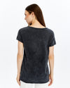 Stone WashedHEAD PHONE SKULLGothic Print Scoop Neck Women's T-Shirt
