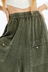 AssymetricalFlare Hem Line Details Midi Skirt