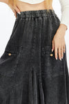 AssymetricalFlare Hem Line Details Midi Skirt