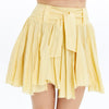 Women self patternedwith belt loop Stone Washed Cotton Plain Skirt