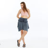 Lace Asymmetrical with Jagged EdgeStone WashedSkirt