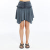 Lace Asymmetrical with Jagged EdgeStone WashedSkirt