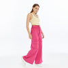 Detailed Straight Flare Leg with pockets Women Stone Washed Cotton Trouse
