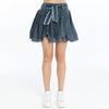 Women self patternedwith belt loop Stone Washed Cotton Plain Skirt