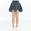 Women self patternedwith belt loop Stone Washed Cotton Plain Skirt
