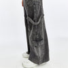 High Waist Flare Legs Women Stone Washed Cotton Trouser