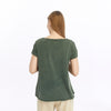 Stone Washed Half Flower SkullPrint Scoop Neck Women's T-Shirt