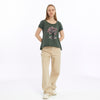 Stone Washed Ghost Tree Print Women's Top