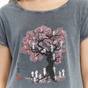 Stone Washed Ghost Tree Print Women's Top