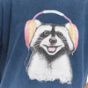 Stone WashedRaccoon Headphones Printed Women's Relaxed T-Shirt