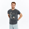 Stone Washed TAKING A WALK ON DARK SIDEPrinted CottonT-shirt