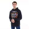 Navy Blue UnderGround Sound Print Men's Cotton Hoodie