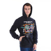 Navy Blue UnderGround Sound Print Men's Cotton Hoodie