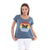 Anthracite Stone Washed Rainbow Cat Printed Cotton Women T-shirt Loose Cut