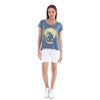 Anthracite Stone Washed Halloween SkullPrint Women's Top