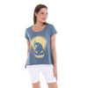 Anthracite Stone Washed Halloween SkullPrint Women's Top