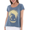 Anthracite Stone Washed Halloween SkullPrint Women's Top