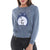 Anthracite Ballon Cut Zip Front TOTO Print Women Sweatshirt
