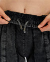 Stone Washed High Waist Details Cotton Trouser