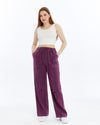 Stone Washed High Waist Details Cotton Trouser