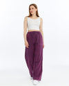 Stone Washed High Waist Details Cotton Trouser