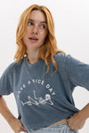 Stone washed Skeleton & Have A Nice DayCropped Top