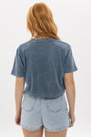 Stone washed Skeleton & Have A Nice DayCropped Top