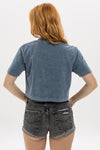 Stone washed Volkswagen & Flower Printed Cropped Top