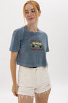 Stone washed Old Lovers Hippe Music Printed Cropped Top