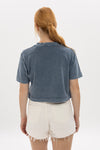 Stone washed I am fine Everything is Fine Printed Cropped Top