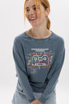 Ballon Cut Zip Front Underground Music Sound Print Women Sweatshirt