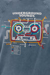 Ballon Cut Zip Front Underground Music Sound Print Women Sweatshirt