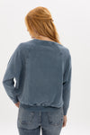 Ballon Cut Zip Front TOTO Print Women Sweatshirt