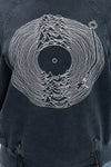 Anthracite Ballon Cut Zip Front Record Vinyl Joy Dvsn Print Women Sweatshirt