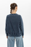 Ballon Cut Zip Front Rainbow Print Women Sweatshirt
