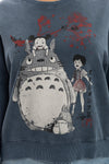 Stone Washed Cotton Dream Totoro PrintWomen Cropped Sweatshirt