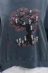 Stone Washed Ghost TreeWomen Cropped Sweatshirt