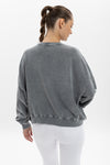 Stone Washed Cotton PEACE WITH PEACE ENGRAVED PrintWomen Cropped Sweatshirt