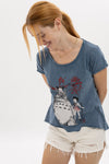 Anthracite Stone Washed Dream TotoroPrint Women's Top