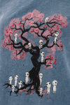Stone Washed Ghost Tree Print Women's Top