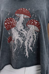 Stone Washed JellyFish Mushroom Pancho Designed Women's T-Shirt